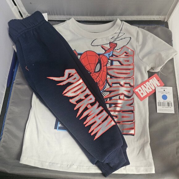 Boys Toddler Marvel Spiderman 2Pc Jogger Set New with Tags Size 12M - Picture 2 of 6
